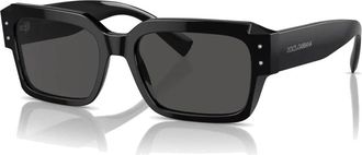 Dolce & Gabbana Vierkante zonnebril met donkergrijze lenzen - unisex - Zonnebrillen - Zwart - 56 MM - Accessoires