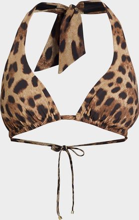 Dolce & Gabbana Leopard Halter Bikini Top