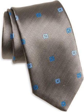David Donahue Geometric Silk Tie in Charcoal at Nordstrom Rack