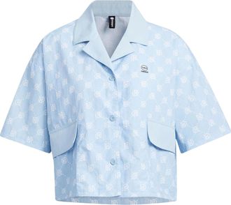 adidas (WMNS) adidas Neo Lapel Loose Breathable Sports Casual Polo Shirts Blue IB5841