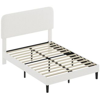 HOMCOM Estructura de cama 146x194x117 cm blanco
