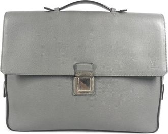 Louis Vuitton Glacier Gray Taiga Leather Briefcase Shoulder Bag (Pre-Owned)