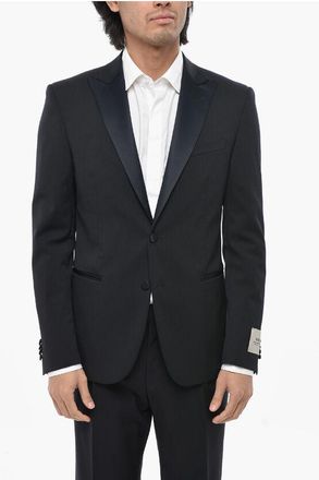Corneliani CC COLLECTION Ceremony RESET Blazer with Satin Peak Lapel size 50