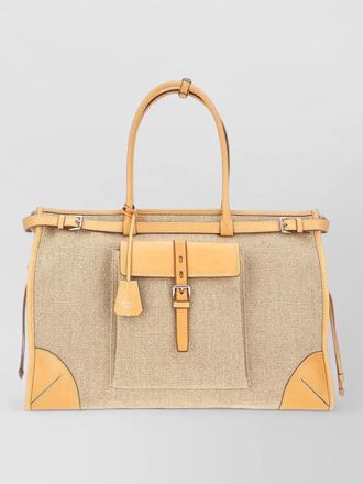 Prada structured travel bag contrast trim top handle