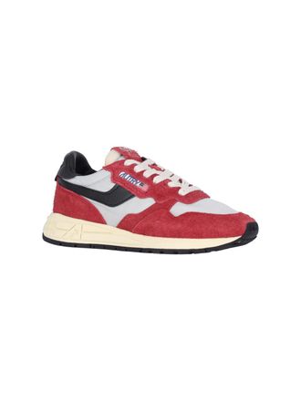 Autry Suede and Nylon Color-Block Sneakers - Red
