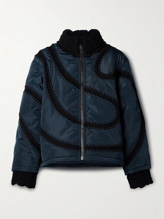 Sea New York Bomber In Shell Con Finiture Crochet Averie - Blu