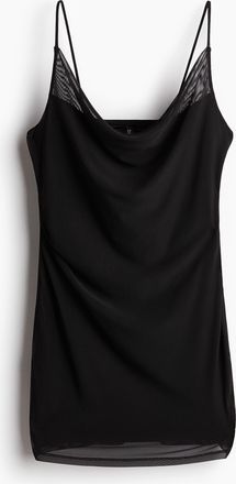 H&M Drapiertes Meshkleid - Schwarz