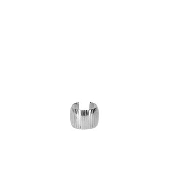 Federica Tosi Rings, female, Gray, S, Striped Cleo Ring in Silver Bronze