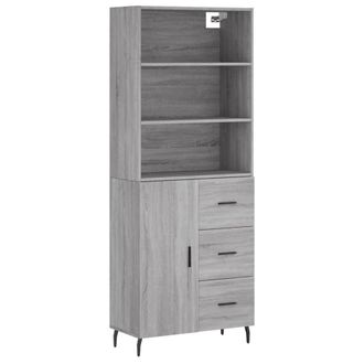 Berkfield Home Highboard Grey Sonoma 69.5x34x180 cm Engineered Wood