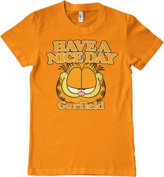 Garfield Officially Licensed Have A Nice Day Mens T-Shirt (Orange), Large