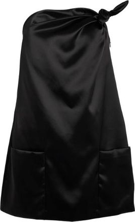Louisa Ballou Knot-Detailed Satin Minidress Size S