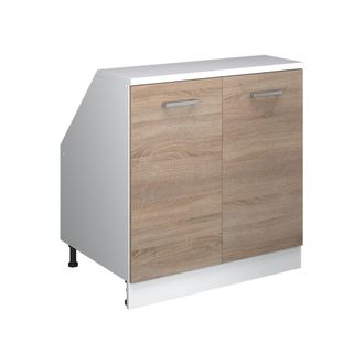 Vicco Armario De Cocina Para Techo Inclinado R-line, Sonoma, 80 Cm Con 2 Puertas, 60 Cm De Profundidad, Vicco