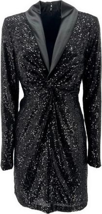 Ralph Lauren Jurk met Verzamelde Pailletten - Dames - Feestkleedjes - Zwart - M - Pailletten - Kleedjes