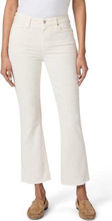 Paige Mason Raw Hem Ankle Straight Leg Jeans in Cream Cloud at Nordstrom, Size 23