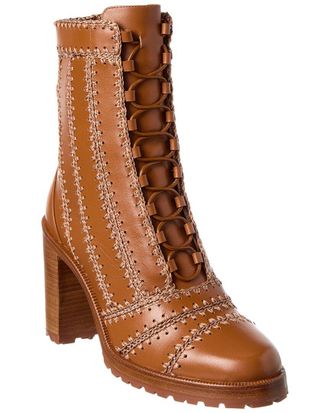 Alexandre Birman Regina Block 90 Leather Combat Boot