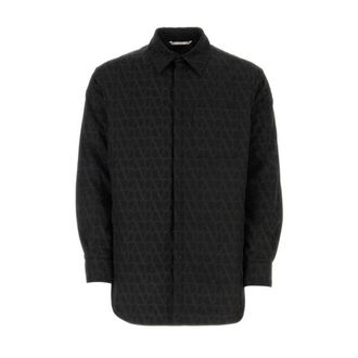 Valentino Vltn All-Over Print Shirt - Heren - Overhemden - Zwart - Maat: S