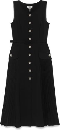 Nissa Abito midi con dettagli plissettati - Nero