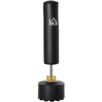 HOMCOM Saco De Boxeo De Pie Para Adultos 170cm Altura Ajustable En 3 Niveles Con Base Para Hogar Gimnasio Negro - Homcom