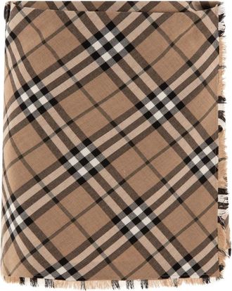 Burberry Geruite Mini Kilt van Wolmix - Dames - Korte rokken - Beige - S - Wol - Rokken