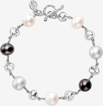 Dower & Hall Nugget & Mixed Freshwater Pearl Bracelet in Sterling Silver at Nordstrom, Size 8