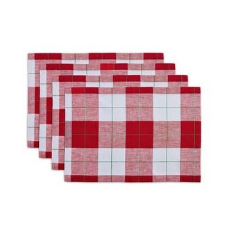 Solino Home Linen Placemats Set od 4, 14 x 20 Inch for Dining Table, Holiday and Everyday Table Decor - Very Merry Plaid at Nordstrom, Size Medium
