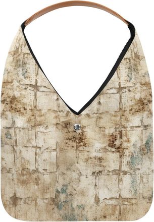 Generic White Vintage Mottled Texture Reusable Lightweight Grocery Bags - Foldable Into Compact Pouch, Washable & Sturdy, Multipurpose for Shopping and Travel