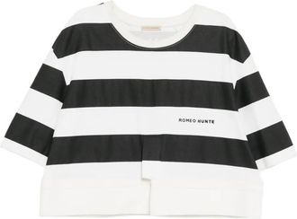 Romeo Hunte T-shirt Fragment a righe - Bianco