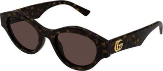 Gucci Gg 2207S Zonnebril - Dames - Zonnebrillen - Bruin - 51 MM - Accessoires