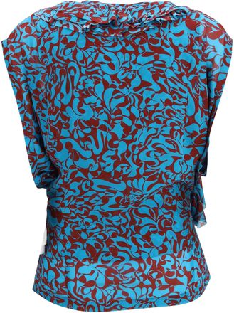 Dries Van Noten Womens Blouse Printed Cotton Turquoise Shirt