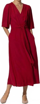 Lusana Alexis Midi Dress In Claret