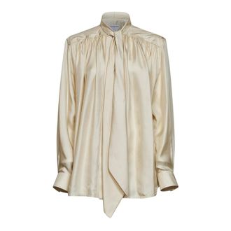 Bottega Veneta Blusa de sarga de viscosa - Blouses & Shirts - Mujer - Beige - S