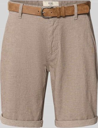 Redefined Rebel Bermudas mit G&uuml;rtel und Eingrifftaschen Modell NEBRASKA in Beige, Gr&ouml;&szlig;e XXL