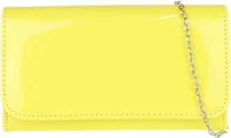 Girly HandBags Plain Glossy Clutch Bag Medium Yellow