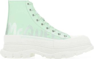 Alexander McQueen Groene Zee Leren Sneakers - Heren - Sneakers - Groen - 40 EU - Schoenen