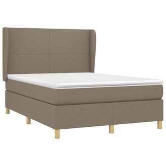 vidaXL Vidaxl - Giroletto A Molle Con Materasso Tortora 140x190 Cm In Tessuto