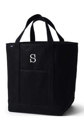 Lands End Open Top Canvas Tote Bag in Black/black at Nordstrom, Size Medium