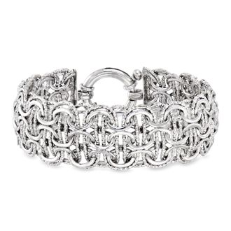 Ross-Simons Rhodium-Plated Woven-Link Bracelet