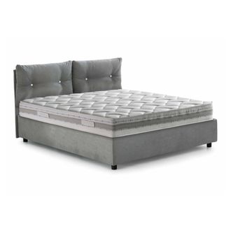 Talamo Italia Talamo Italia - Cama Matrimonial Petra, Cama Contenedor Con Revestimiento De Tela, 100% Made In Italy, Apertura Frontal, Con Colch&oacute;n Cm 160x200 Inclui