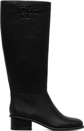 DKNY embossed-logo knee-high boots - Nero