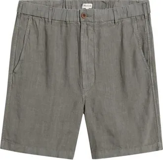 Madewell Pull-On Linen Shorts in Stormy Spruce at Nordstrom, Size Xx-Large