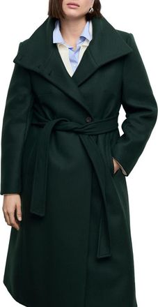 Mango Manteco Virgin Wool Blend Coat in Green at Nordstrom, Size X-Small