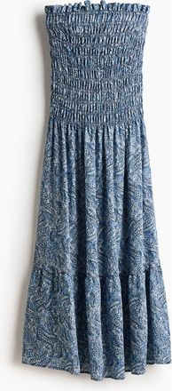 H&M Smocked Bandeau Dress in Blue/paisley at Nordstrom, Size Xx-Large