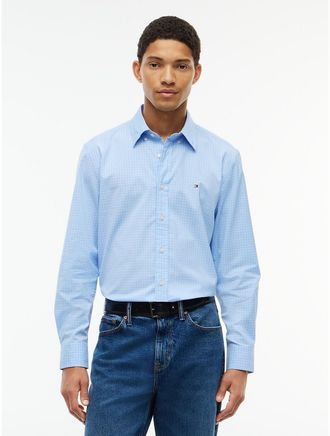 Tommy Hilfiger Mens Regular Fit Gingham Shirt - Vessel Blue - XXL