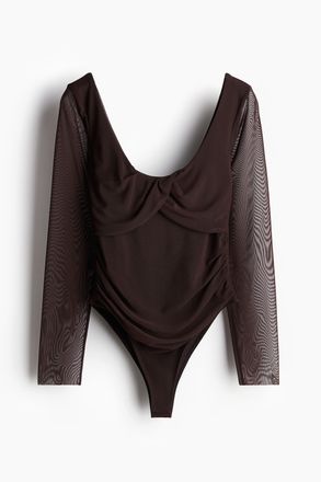 H&M Drapierter Meshbody - Red