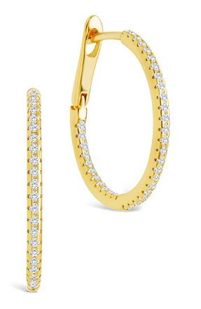 Sterling Forever Lilia Cubic Zirconia Infinity Hoop Earrings in Gold at Nordstrom