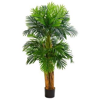 Nearly Natural 5-ft Triple Areca Palm Artificial Tree in Green at Nordstrom