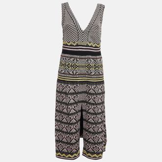 M Missoni Multicolor Patterned Lurex Knit Sleeveless Midi Dress