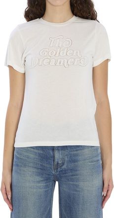 Golden Goose White Graphic Crew Neck T-Shirt