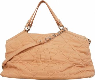 Chanel Pink Beige Leather Tote Bag (Pre-Owned)
