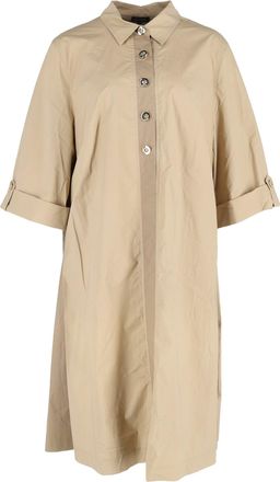 Escada Buttoned Midi Shirt Dress in Beige Cotton